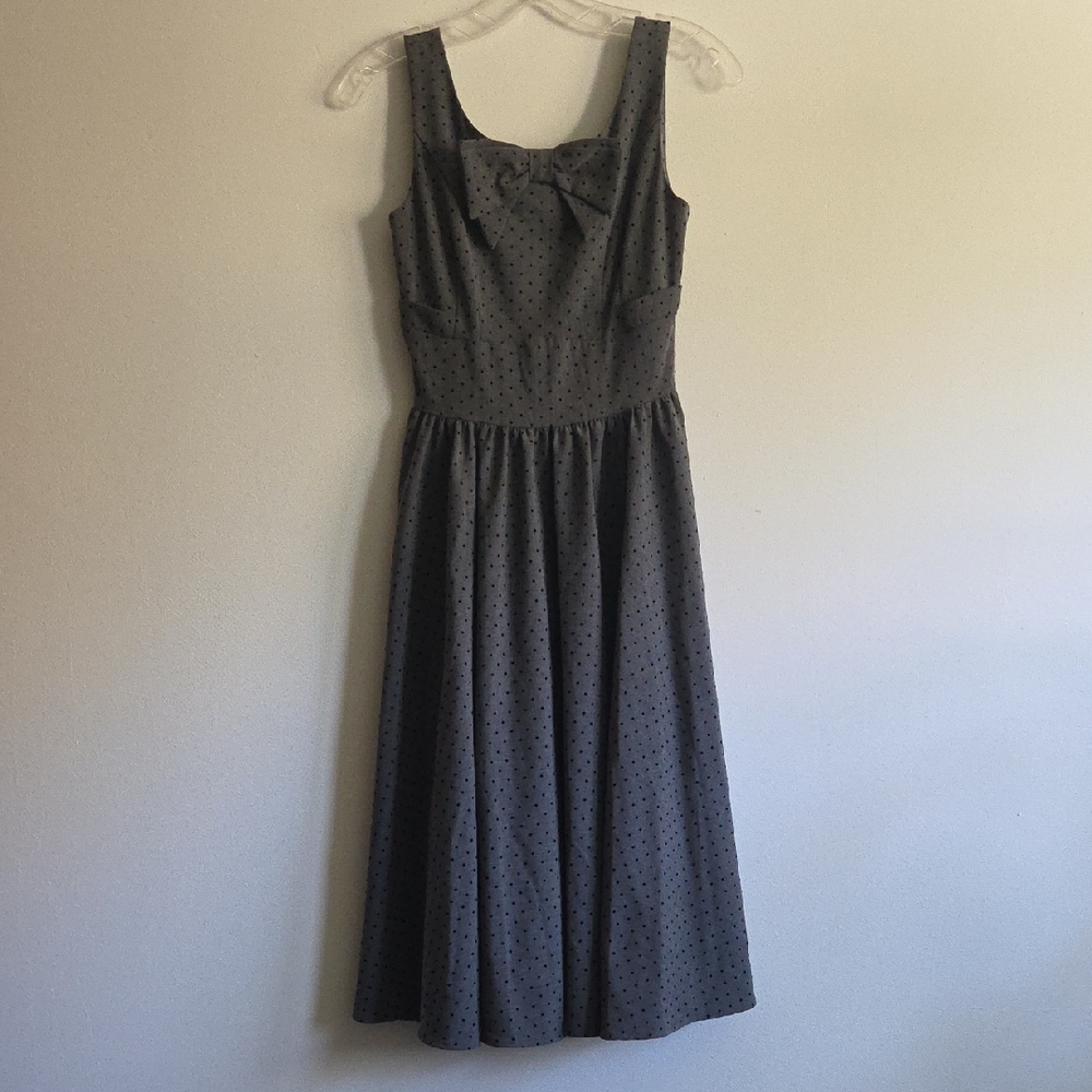 Stop Staring Charcoal Polka Dot Midi Dress